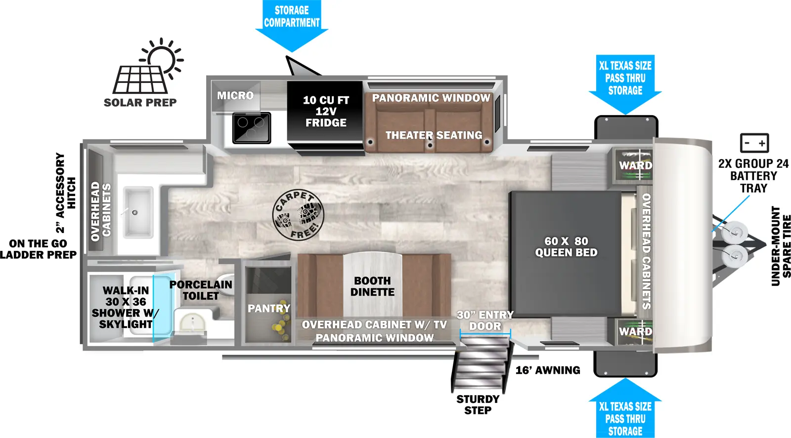 Hemisphere Travel Trailers 22RKHL - DSO Floorplan